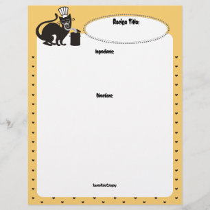 Personalizado de color gato chef aromas membrete