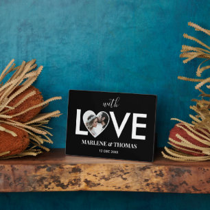 Personalizado de compromiso boda foto marco de cor