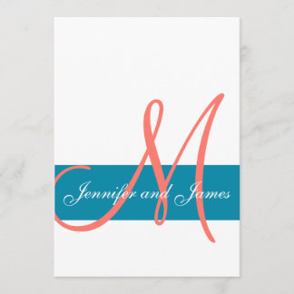 Personalizado de coral Invitación a la boda modern