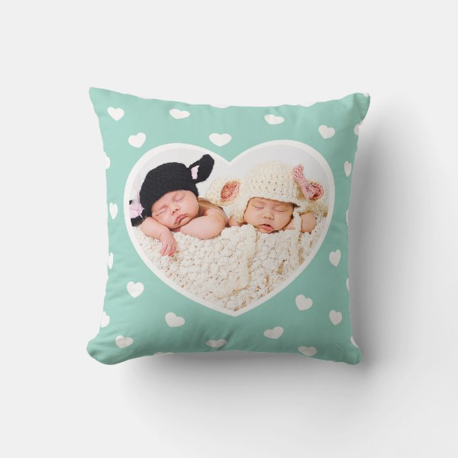 Personalizado de corazón dulce foto almohada / men (Anverso)