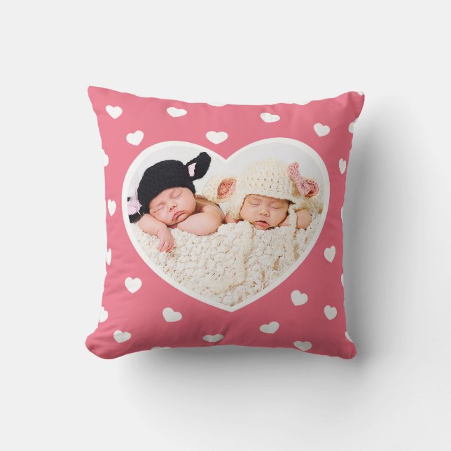 Personalizado de corazón dulce foto almohada / ros (Anverso)