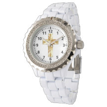 Personalizado de cruces de oro reloj de esmalte bl