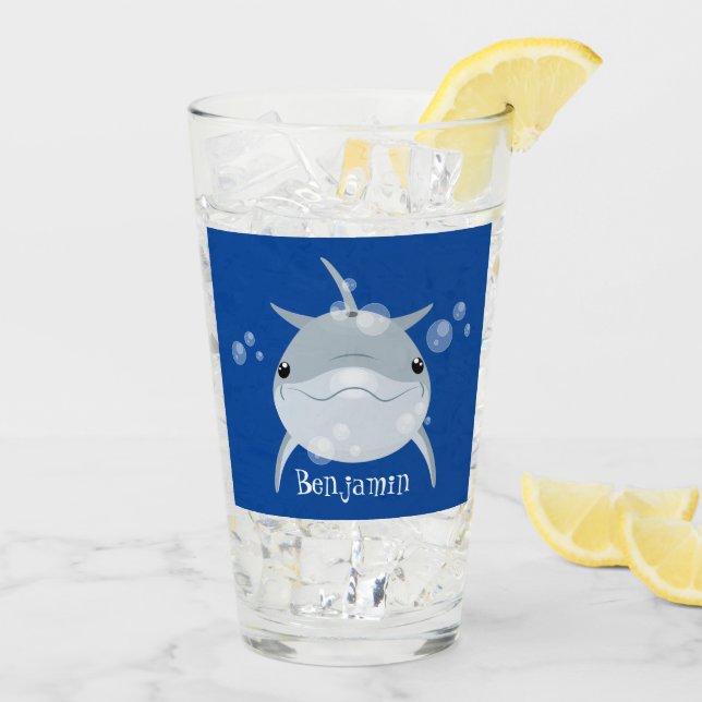 Personalizado de delfín kawaii feliz (Reverso (hielo))