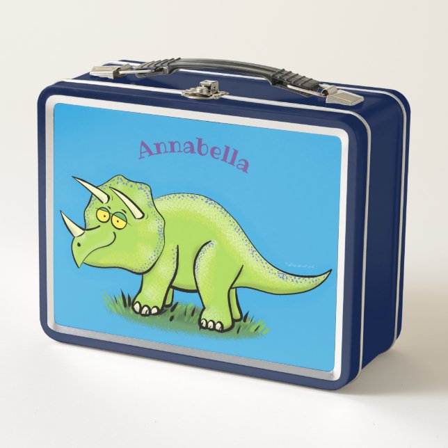 Personalizado de dinosaurios de triceratops verde  (Anverso)