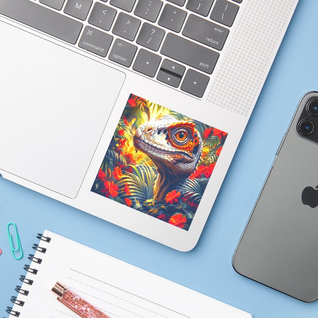 Personalizado de dinosaurios Pegatina de vinilo de (Ordenado portátil con iPhone)