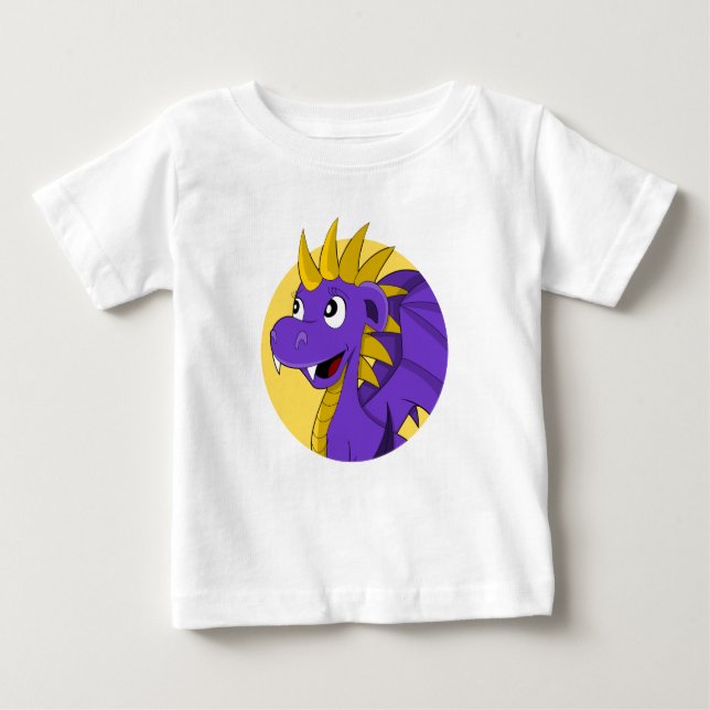 Personalizado de dragón morado bebé camiseta (Anverso)