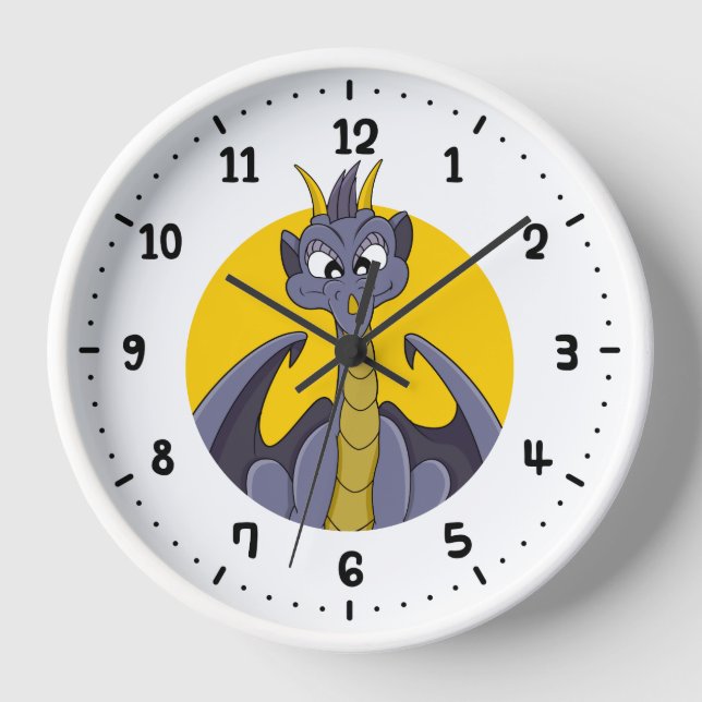 Personalizado de dragón morado reloj (Anverso)