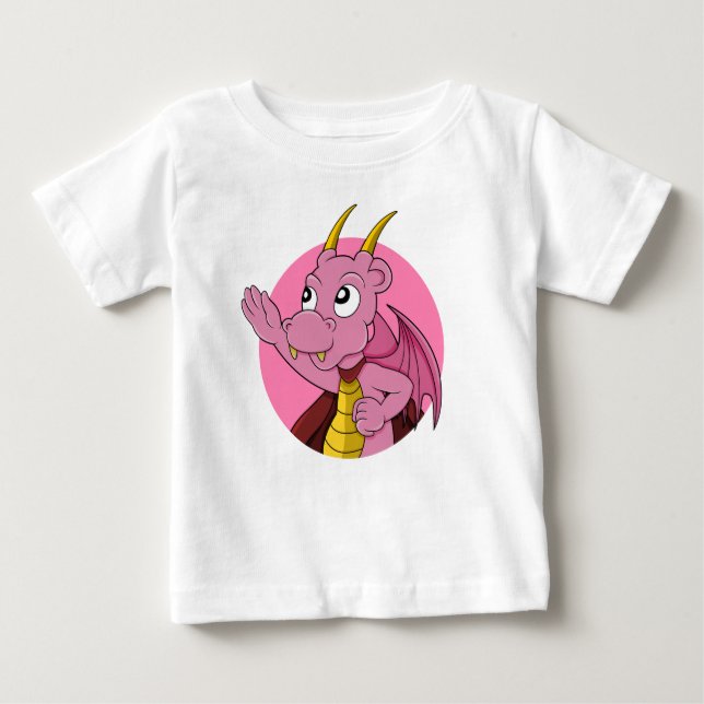 Personalizado de dragón rosa bebé camiseta (Anverso)