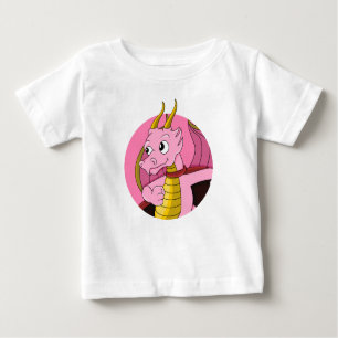 Personalizado de dragón rosa bebé camiseta