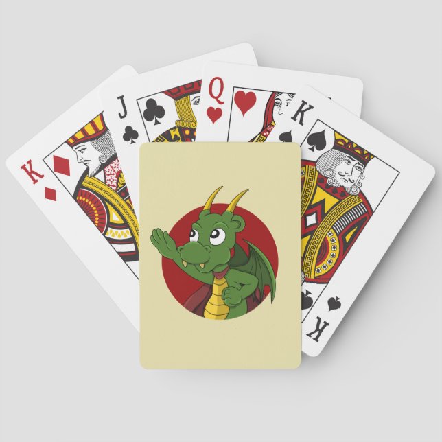 Personalizado de dragón verde jugando cartas (Reverso)