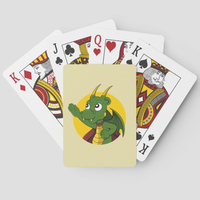 Personalizado de dragón verde jugando cartas (Reverso)