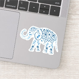 Personalizado de elefantes azules Pegatina de vini