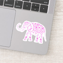 Personalizado de elefantes rosados Pegatina de vin