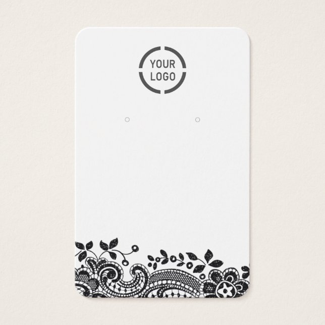 Personalizado de encaje negro logotipo blanco pant (Anverso)