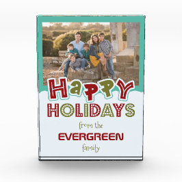 Personalizado de Felices Fiestas, foto y nombre de