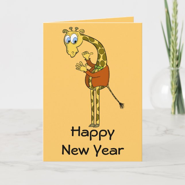 Personalizado de feliz tarjeta de Año Nuevo "jiraf (Anverso)