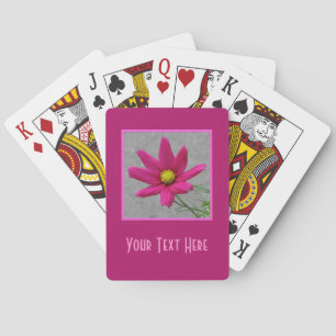 Personalizado de flor rosa jugando cartas