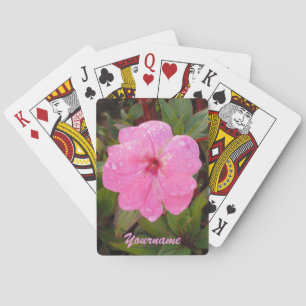 Personalizado de flor rosa jugando cartas