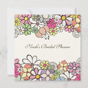 Personalizado de flores brillantes Invitación a du