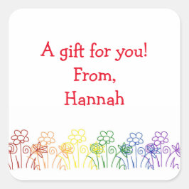 Personalizado de flores de arcoiris Pegatinas de r