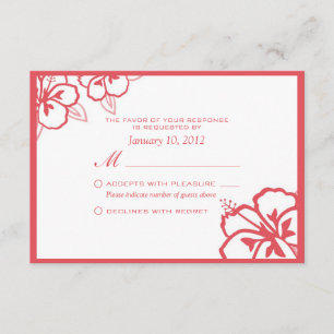 Personalizado de flores de Hibiscus blanco RSVP