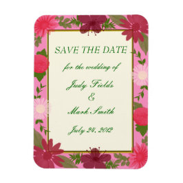 Personalizado De Flores Rosadas Guardar El Imán De