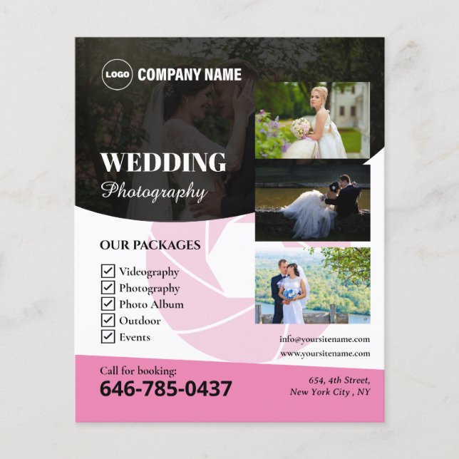 Personalizado de fotografía boda Flyer (Frente)