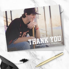 Personalizado de fotos de graduación Gracias Nota