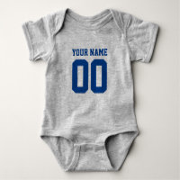 Personalizado de fútbol jersey número baby bodysui