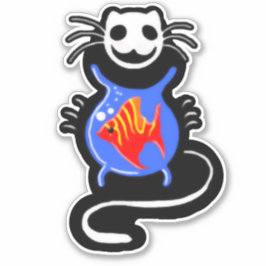 Personalizado de gato de gato malvado Pegatina de