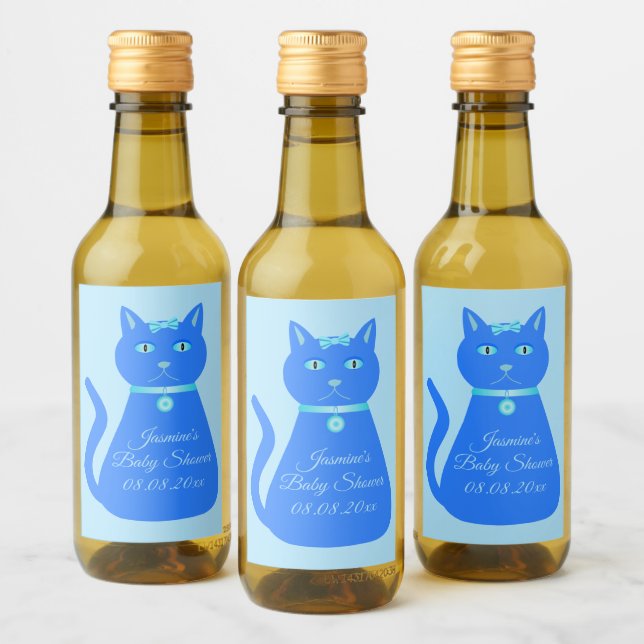 Personalizado de gato de niño pequeño azul (Botellas)