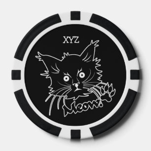 Personalizado de gato negro fichas de póker