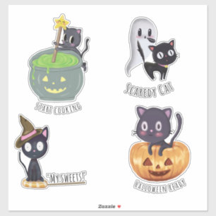 Personalizado de gatos de Halloween corta pegatina