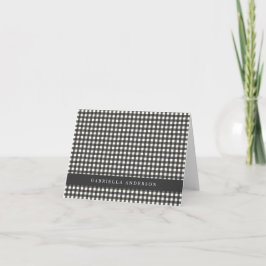 Personalizado de Gingham Plaid blanco y negro vint