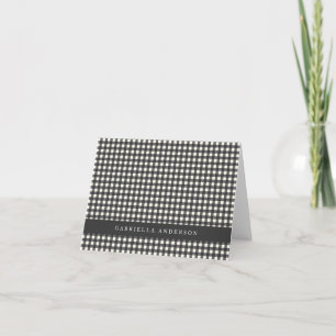 Personalizado de Gingham Plaid blanco y negro vint
