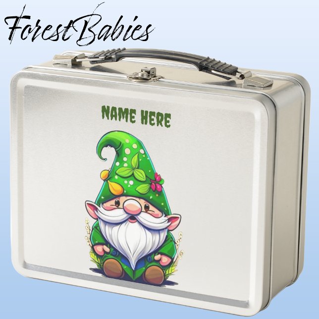 Personalizado de Gnome de Jardín singular y capric (Gnome, Silver ForestBabies Lunch Box)