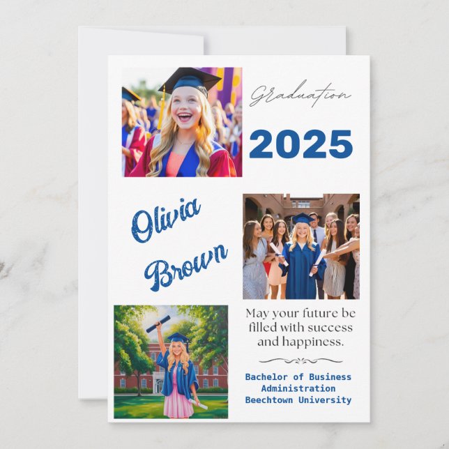 Personalizado de Graduación Foto e invitaciones pe (Anverso)