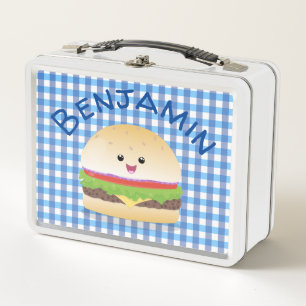 Personalizado de hamburguesa kawaii feliz