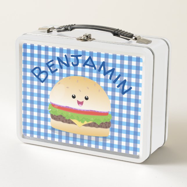 Personalizado de hamburguesa kawaii feliz (Anverso)