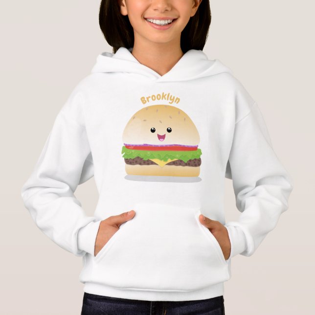 Personalizado de hamburguesa kawaii feliz (Anverso)