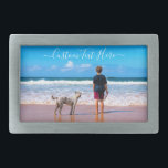 Personalizado de hebilla de cinturón de foto perso<br><div class="desc">Bolas de foto y de correa de texto personalizado - Haz tu propio diseño con Mascota - Perro / gato - Familia personalizada / Amigos / Mascotas o regalo de hebilla personal - Añade tu foto y texto / nombre - Redimensionar y mover o eliminar y añadir elementos / texto...</div>