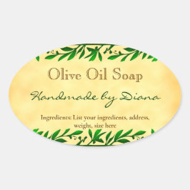 Personalizado de hojas de oliva Soap Pegatina de p