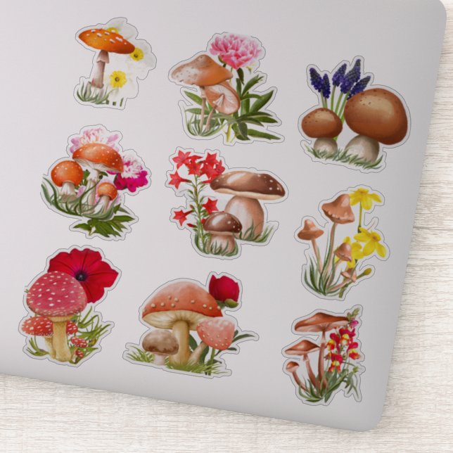 Personalizado de hongos Pegatina de vinilo de cort (Detalle)