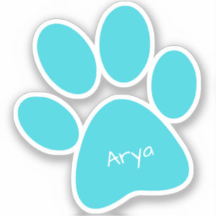 Personalizado de impresión Aqua Paw Pegatina de vi
