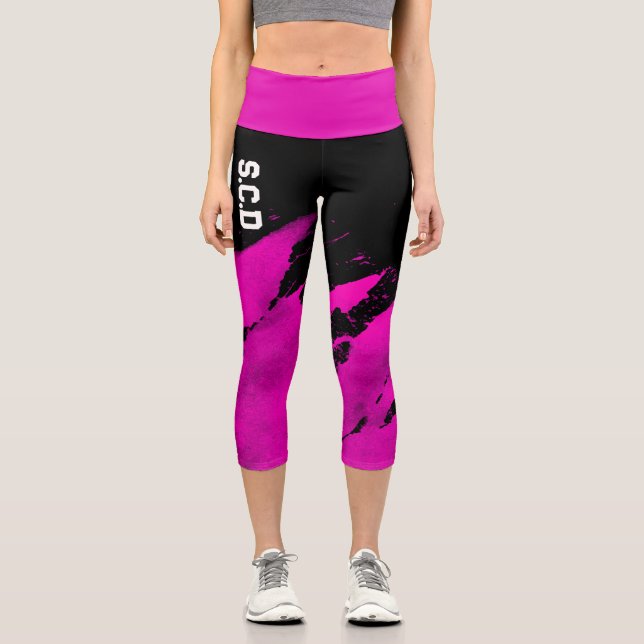 Personalizado de impresión Capri Leggings Pincel r (Anverso)