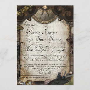 Personalizado de invitación a bodas piratas Daniel