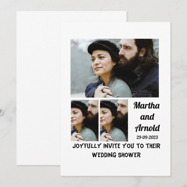 Personalizado de Invitación a la Ducha de Boda 3 C (Anverso / Reverso)