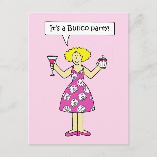 Personalizado de Invitación de Bunco Party Lady (Anverso)
