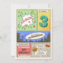 personalizado de invitación de cumpleaños de super
