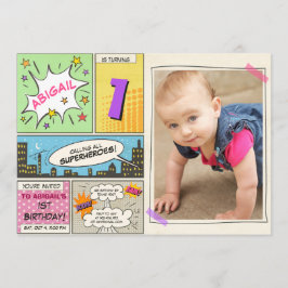 personalizado de invitación de cumpleaños de super